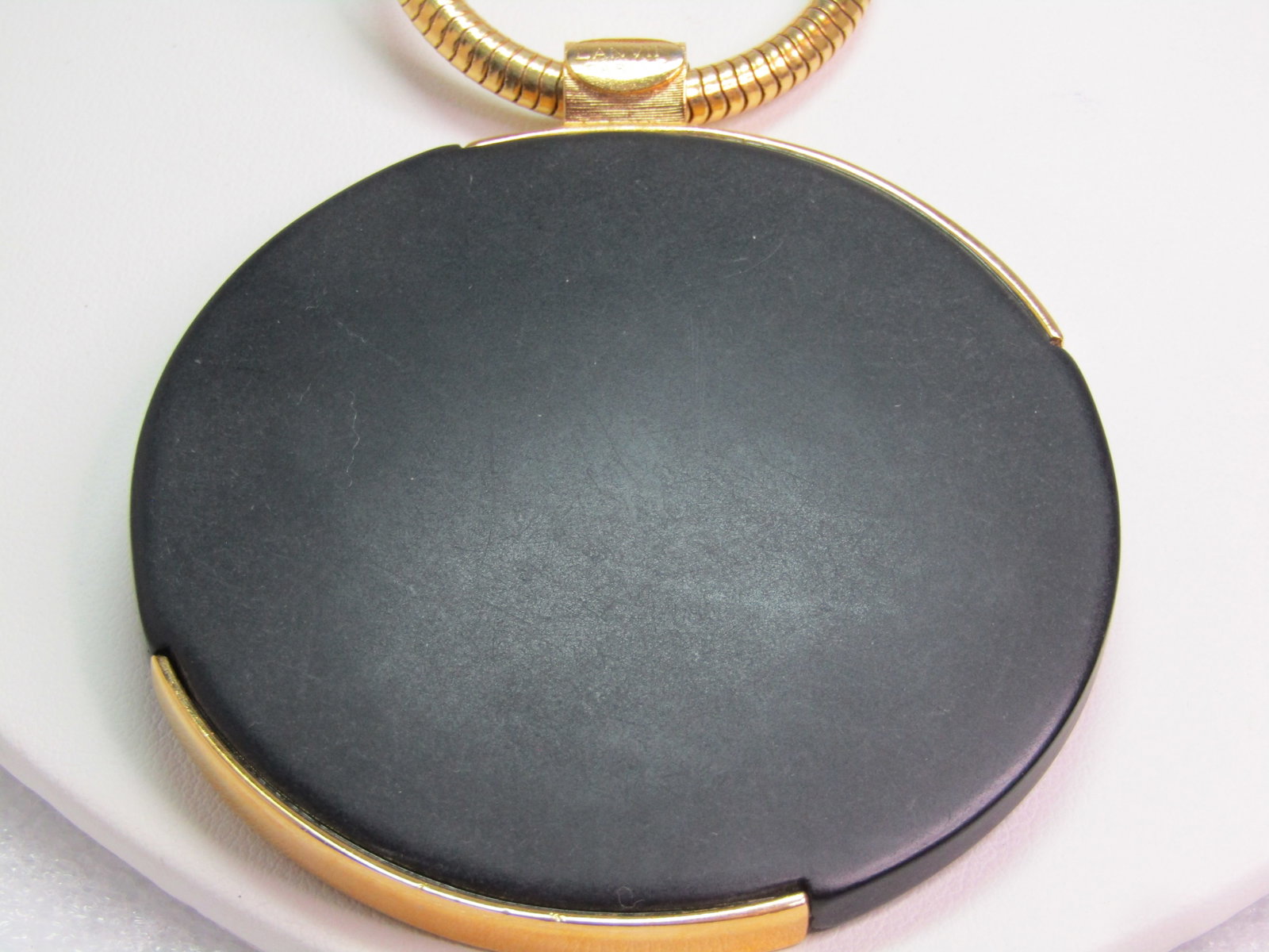 Vintage Lanvin Paris Black/Gold Necklace, 18.5", Snake Chain,Statement Piece, 1960's - 4