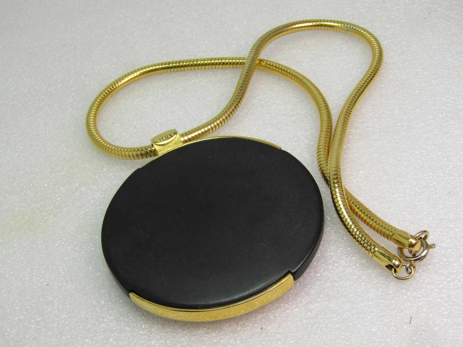 Vintage Lanvin Paris Black/Gold Necklace, 18.5", Snake Chain,Statement Piece, 1960's - 6