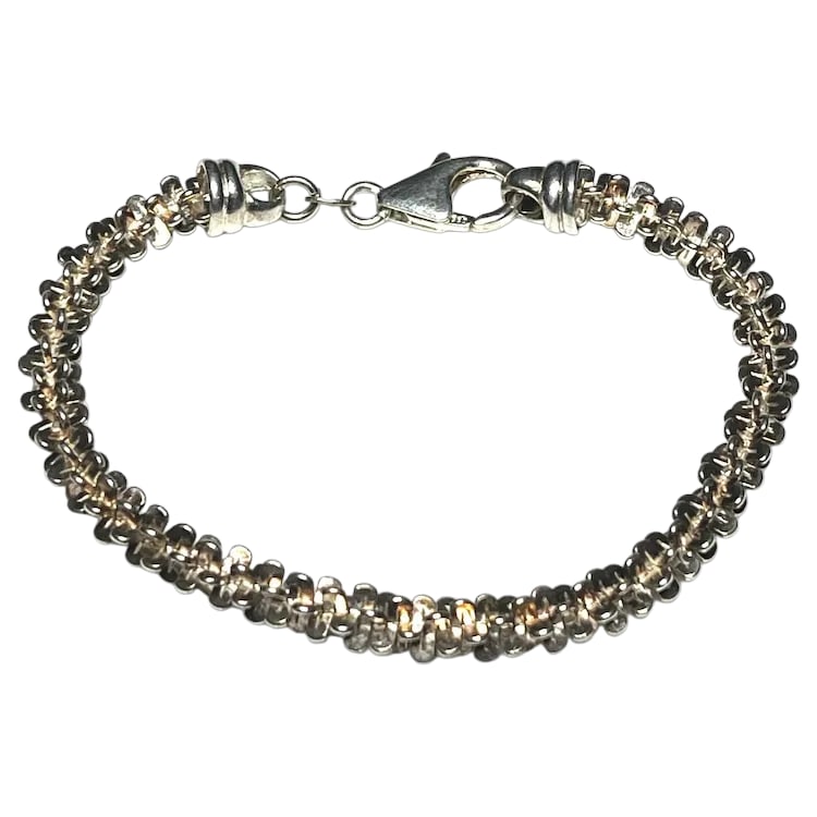 Estate Fancy Tinsel MILOR Sterling Silver Italy Bracelet: Title: Estate Fancy Tinsel MILOR Sterling Silver Italy Bracelet Description: Estate Fancy Tinsel MILOR Sterling Silver Italy Bracelet Hallmarked: 925 MILOR Italy Weighs: 14.4 grams Measures Approx: