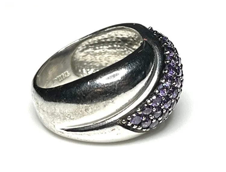 Estate Purple Pave Costume Statement Ring - 4