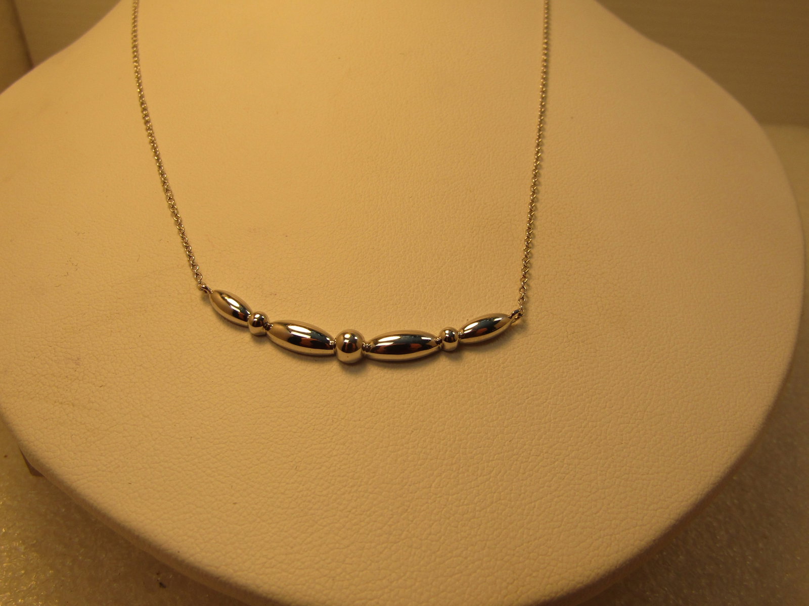 Sterling Silver Curved Bar Necklace, Gabriel and Co., 1990's or After, 17.5" - 2