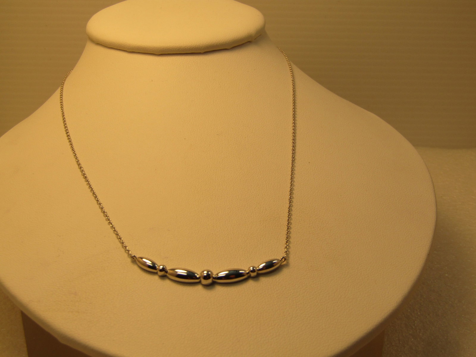 Sterling Silver Curved Bar Necklace, Gabriel and Co., 1990's or After, 17.5" - 3