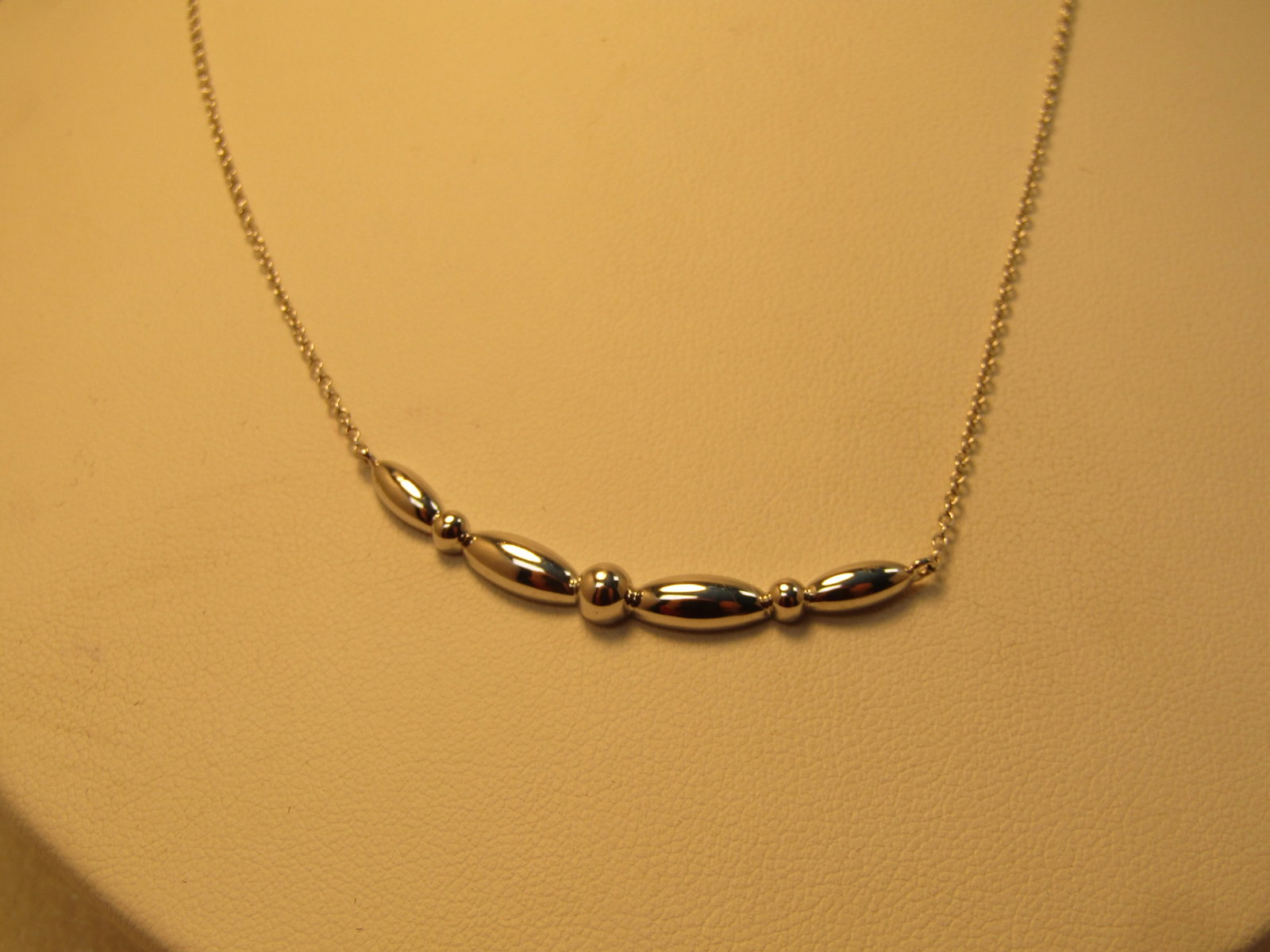 Sterling Silver Curved Bar Necklace, Gabriel and Co., 1990's or After, 17.5" - 4