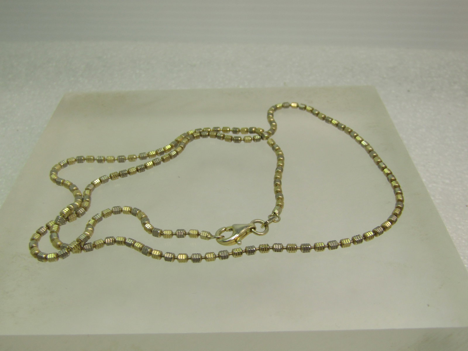 Vintage Sterling Ridged Beaded Necklace, 20", Italy, Signed R, 1980's-1990's, Unisex - 5