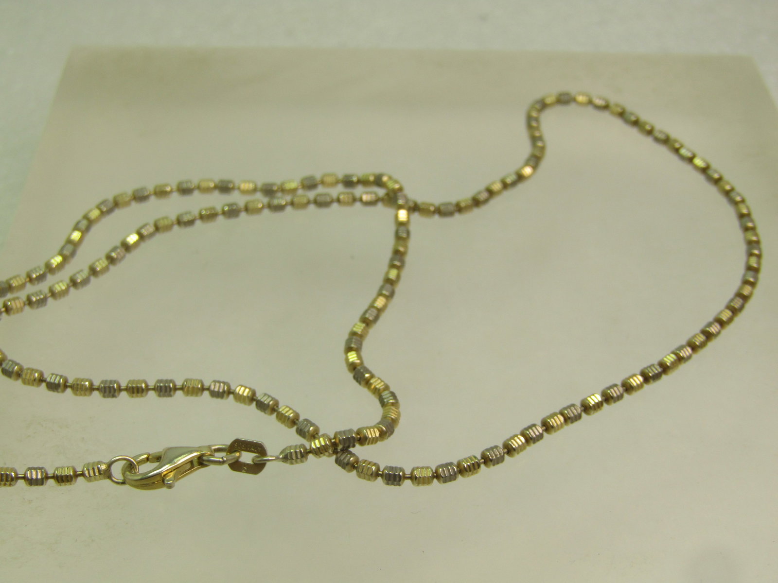 Vintage Sterling Ridged Beaded Necklace, 20", Italy, Signed R, 1980's-1990's, Unisex - 7