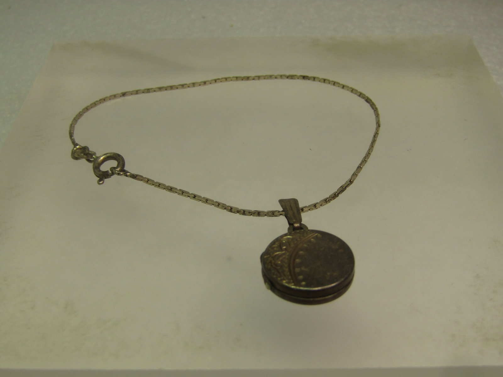 Vintage Sterling Victorian Locket Bracelet, 7" Chain, 1901 (1 of 6)
