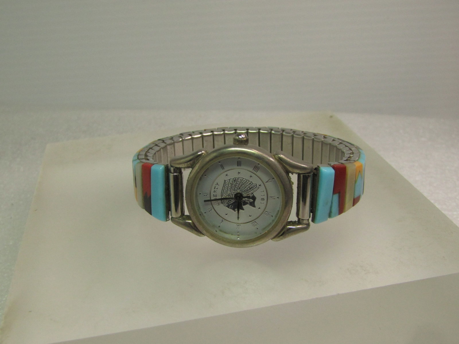 Vintage Southwest Traditions Faux Turquoise Watch Band/Liberty Watch, 1980's-1990's - 3