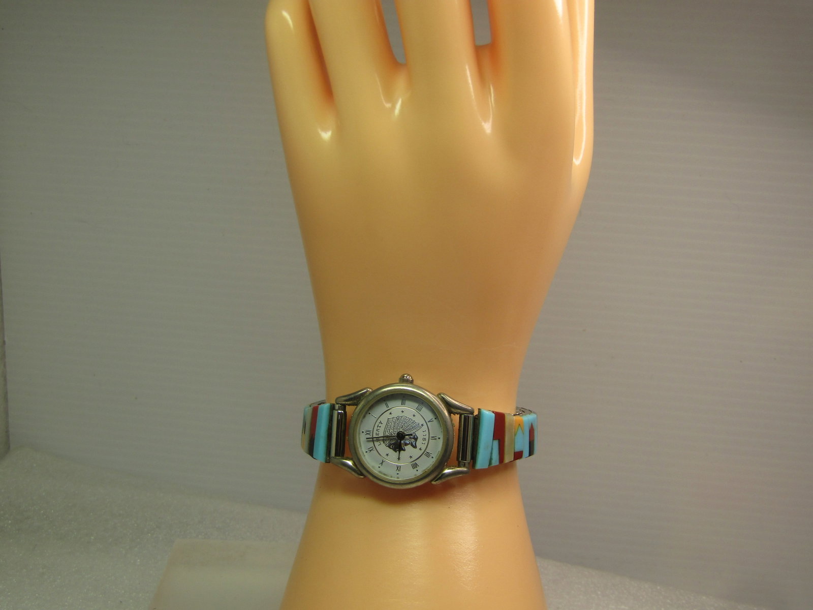 Vintage Southwest Traditions Faux Turquoise Watch Band/Liberty Watch, 1980's-1990's - 7