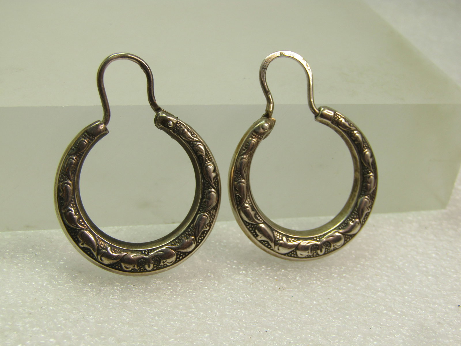 Vintage Sterling Hoop Pierced Earrings, Signed/Mark, 1970's-1980's - 2