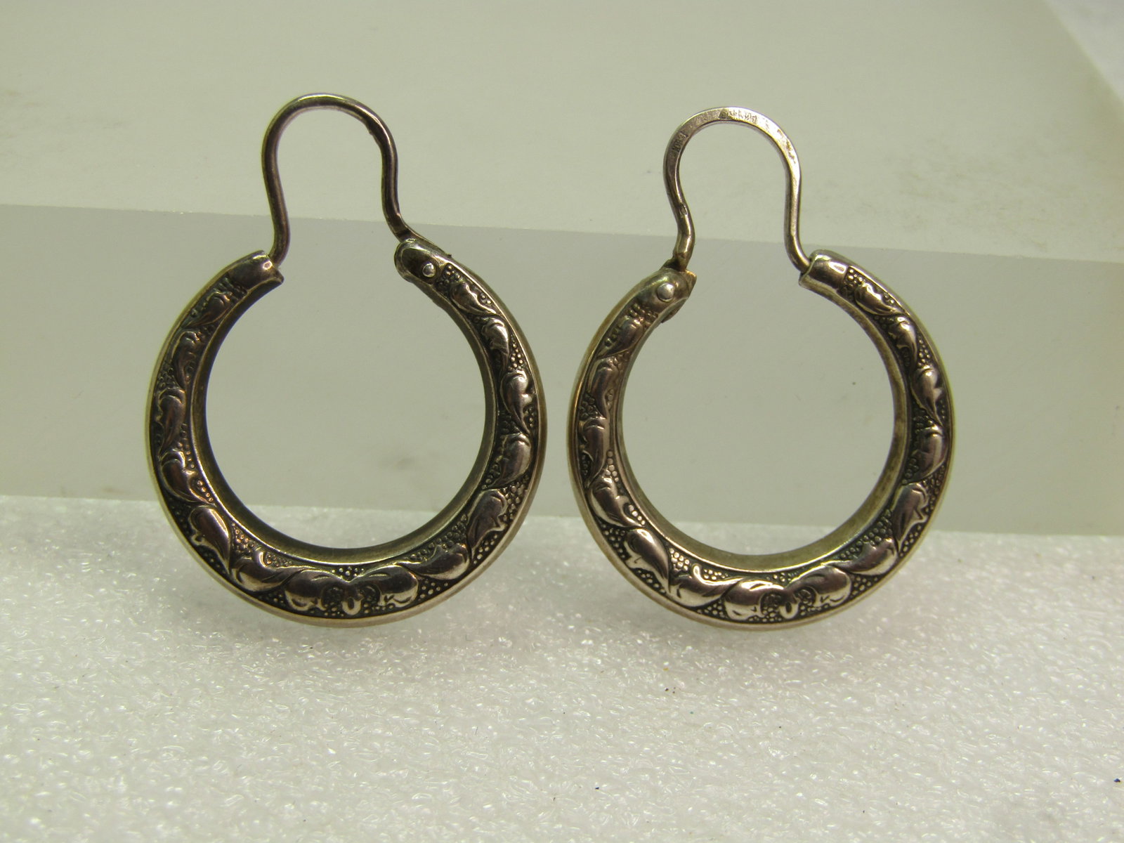 Vintage Sterling Hoop Pierced Earrings, Signed/Mark, 1970's-1980's - 3