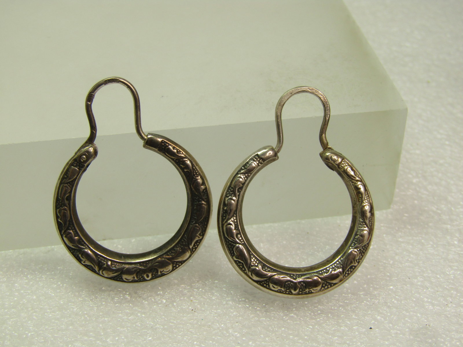 Vintage Sterling Hoop Pierced Earrings, Signed/Mark, 1970's-1980's - 4