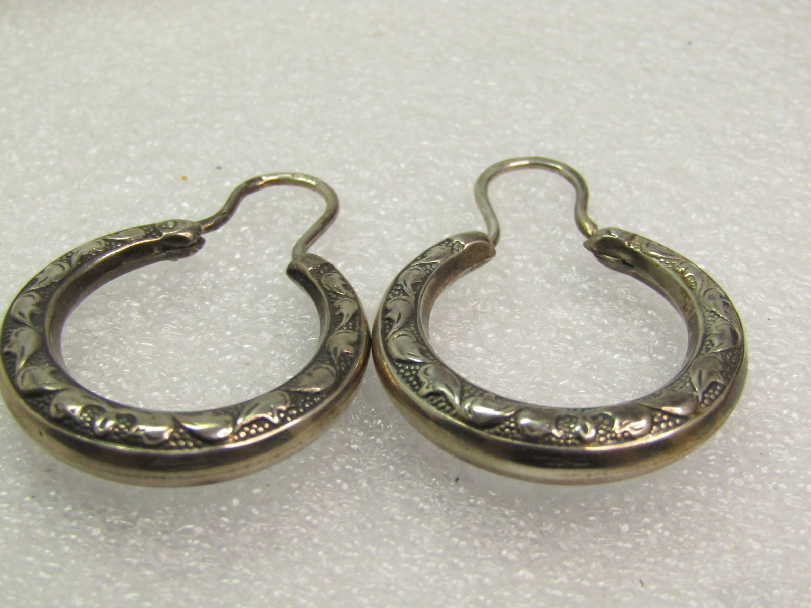 Vintage Sterling Hoop Pierced Earrings, Signed/Mark, 1970's-1980's - 5