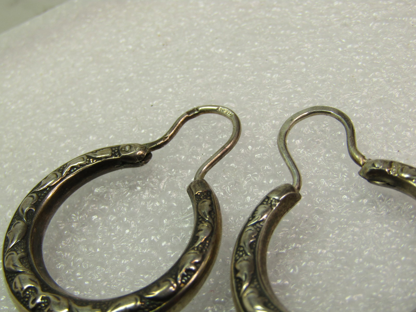 Vintage Sterling Hoop Pierced Earrings, Signed/Mark, 1970's-1980's - 6