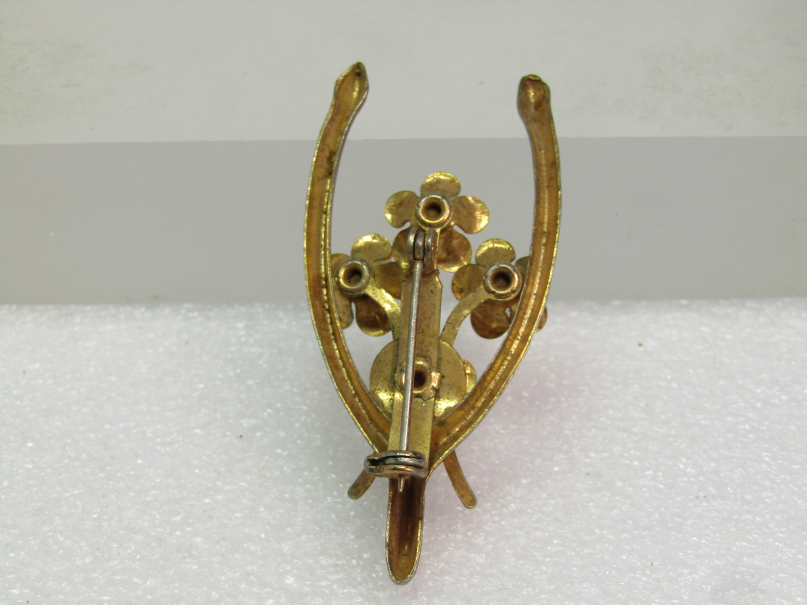 Vintage Pink Enameled Floral Wishbone Brooch, 1950's-1960's - 5