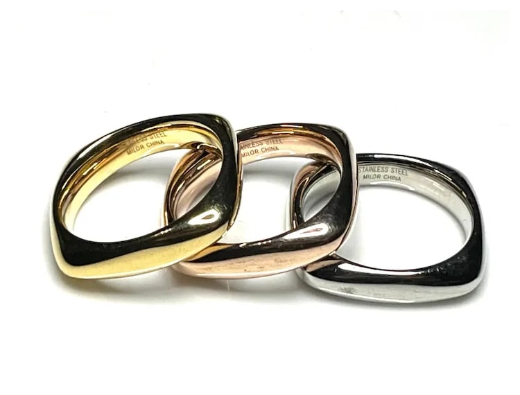 Estate Tri-Color Stackable Ring Set - 4