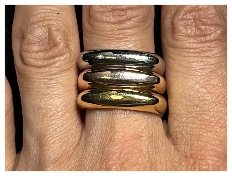 Estate Tri-Color Stackable Ring Set - 6