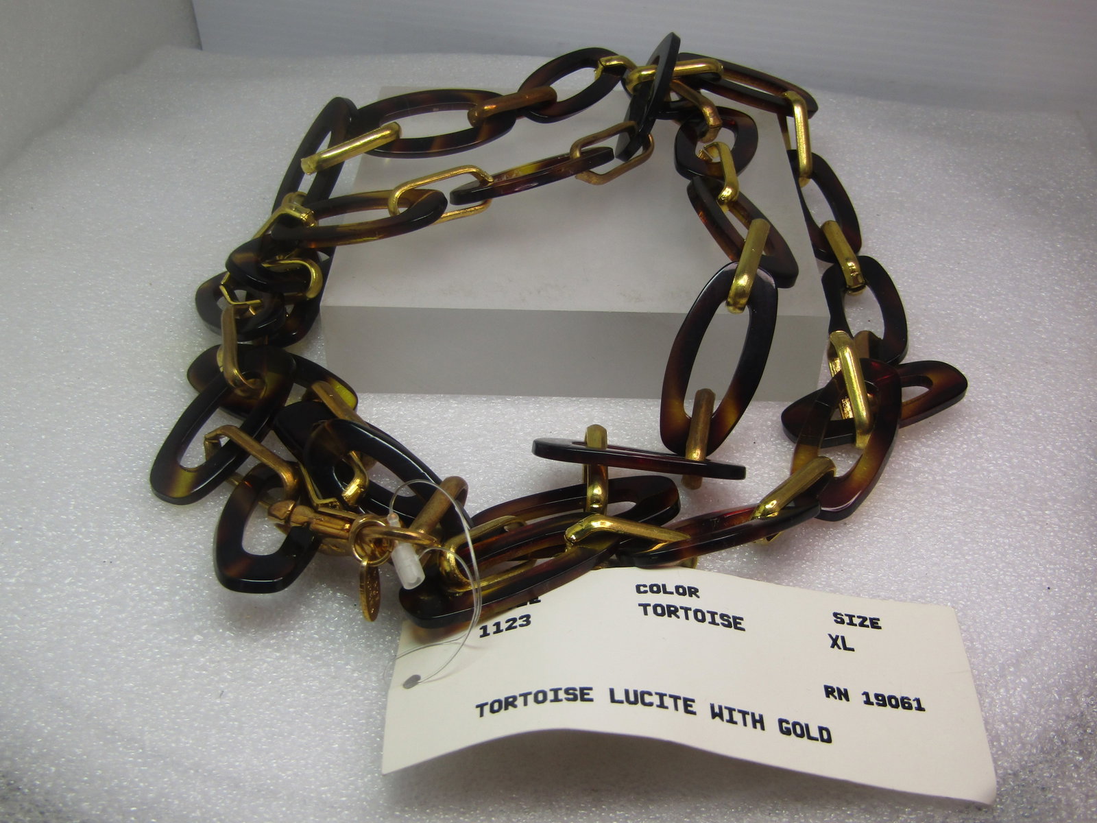Gold Tone Faux Tortoiseshell Belt, DonCaster, With Tag. Appx. 1960's-1970's - 5