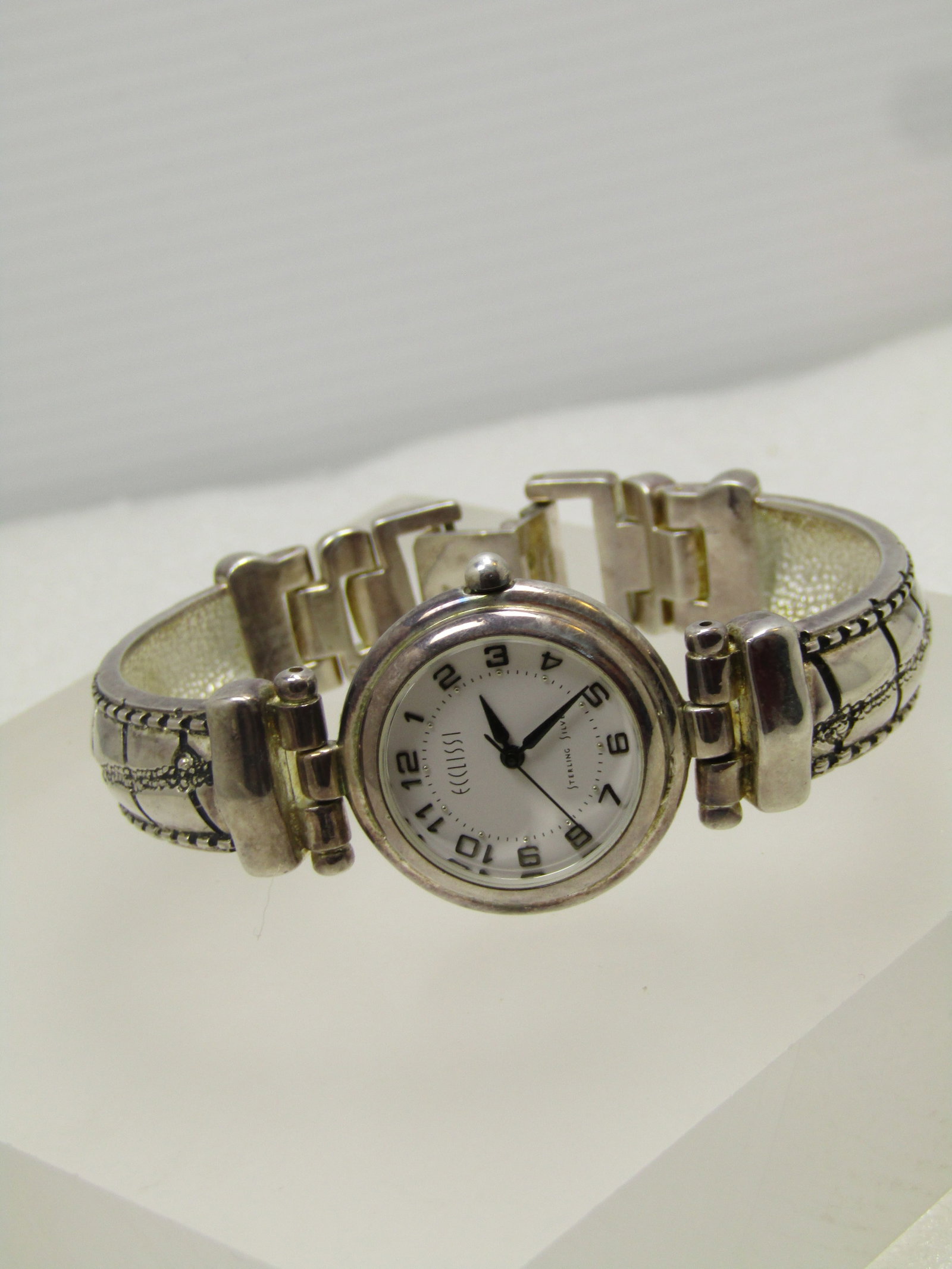 Sterling Silver Ecclissi ladies' Bracelet Watch, 6.75", 1990's, Runs - 3