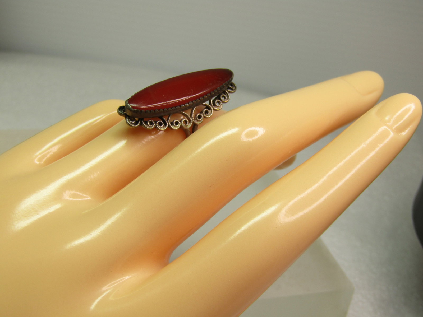 Vintage Sterling Carnelian Colored Ring, Sz.4-6, 1950's-1960's - 4