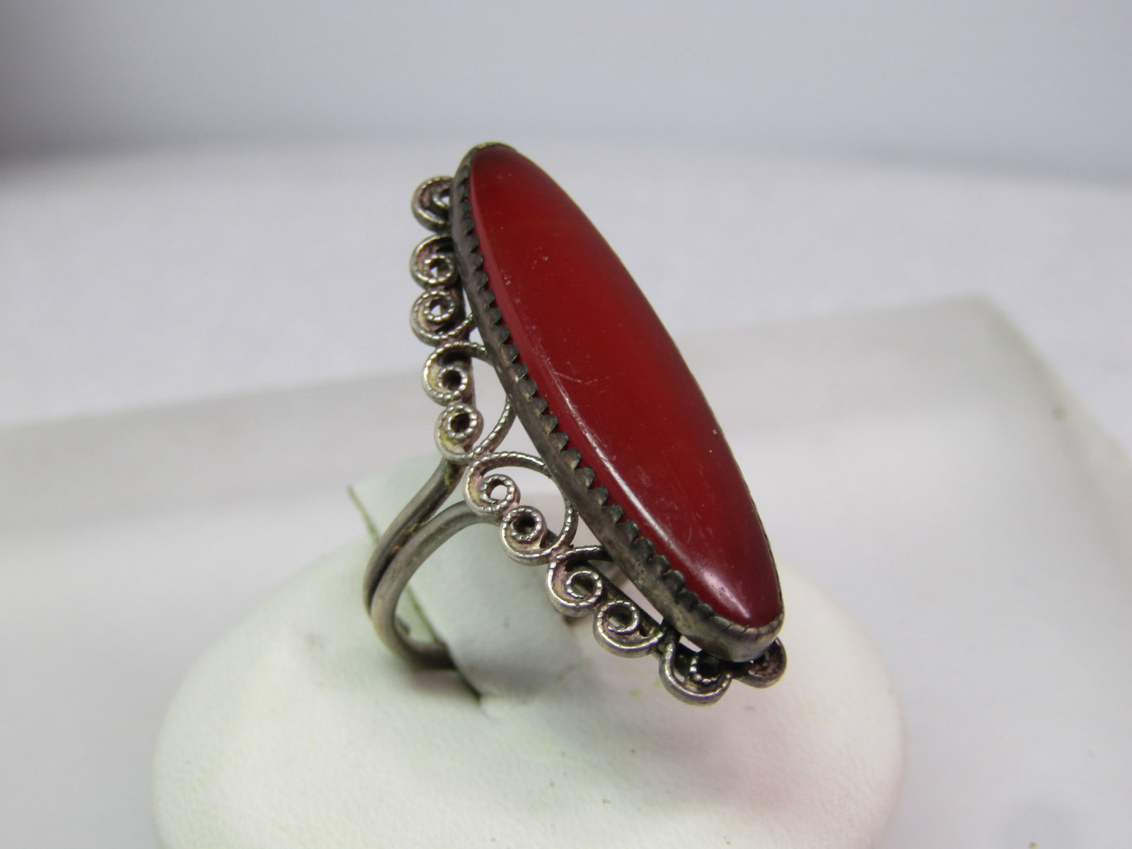 Vintage Sterling Carnelian Colored Ring, Sz.4-6, 1950's-1960's - 6