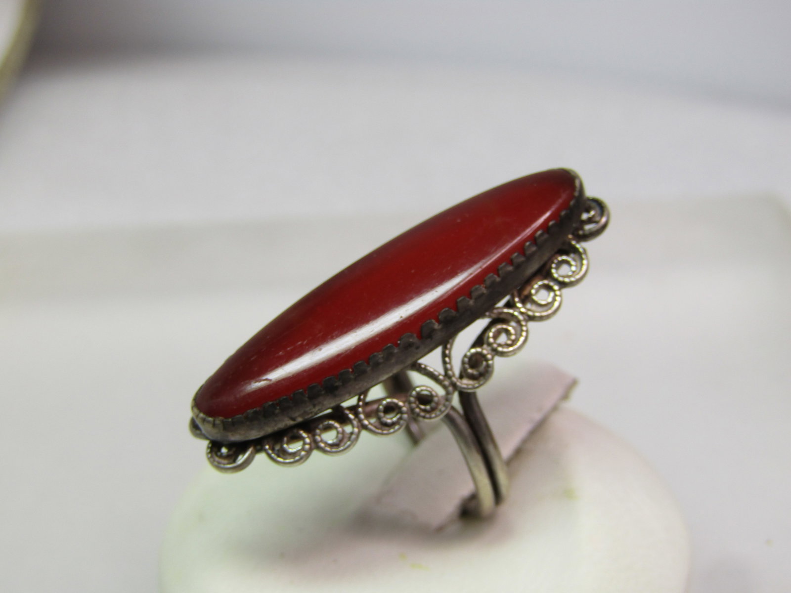 Vintage Sterling Carnelian Colored Ring, Sz.4-6, 1950's-1960's - 7