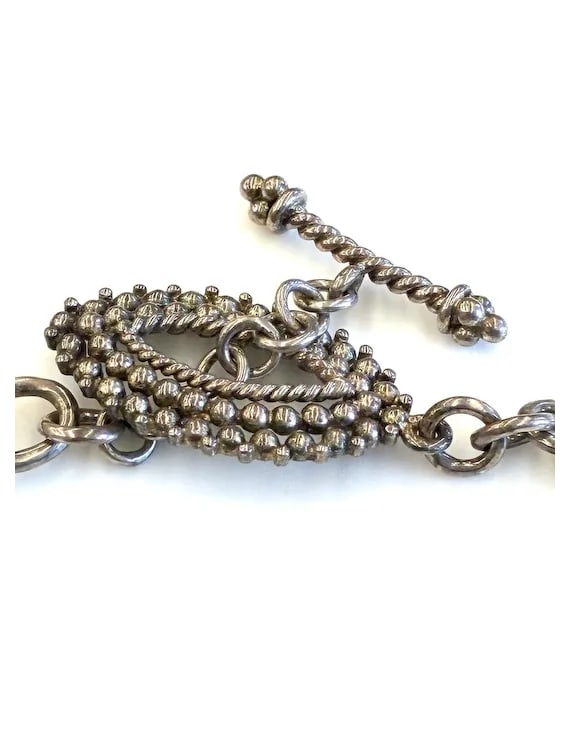 Vintage Gemstone Ornate Statement Toggle Necklace - 5