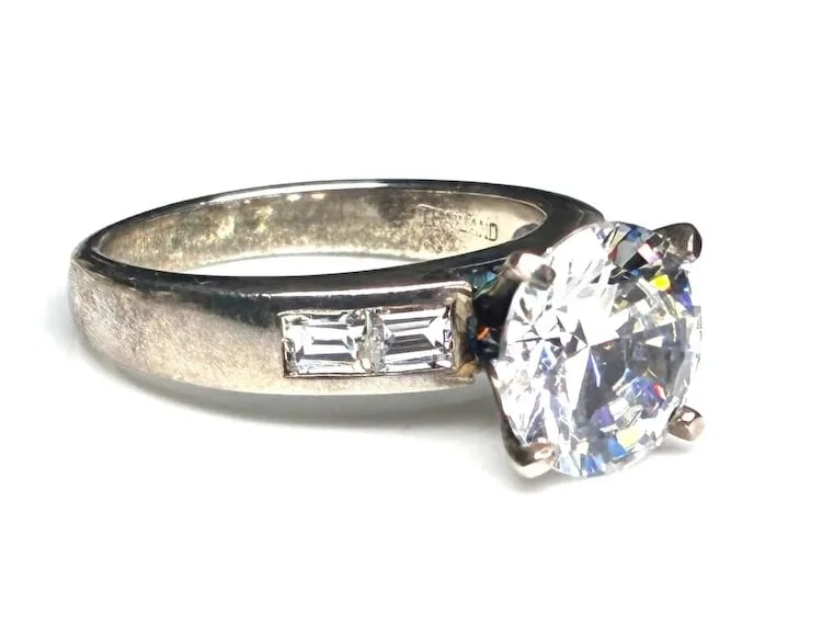 Estate Sterling SIlver Engagement Ring - 3