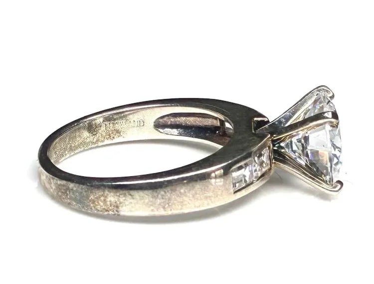 Estate Sterling SIlver Engagement Ring - 5