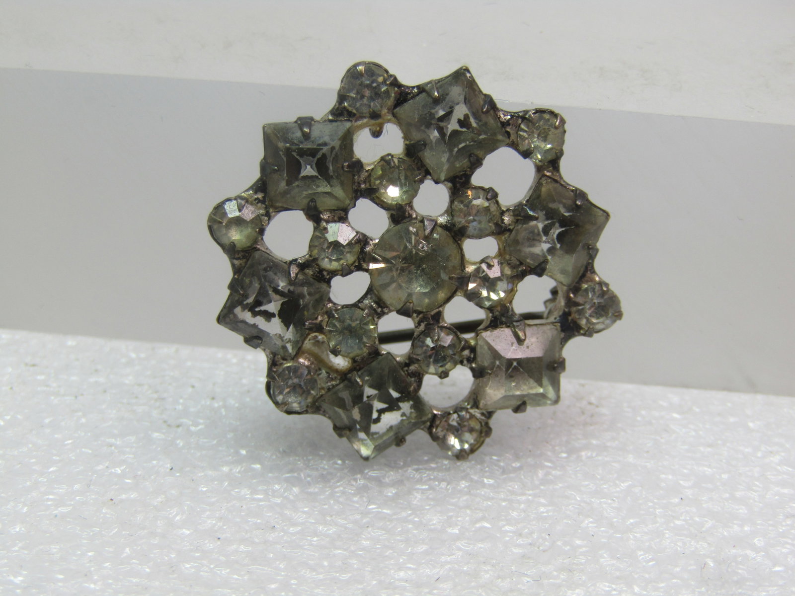 Vintage Clear Rhinestone Brooch/Pendant, 1930's-1940's (1 of 7)