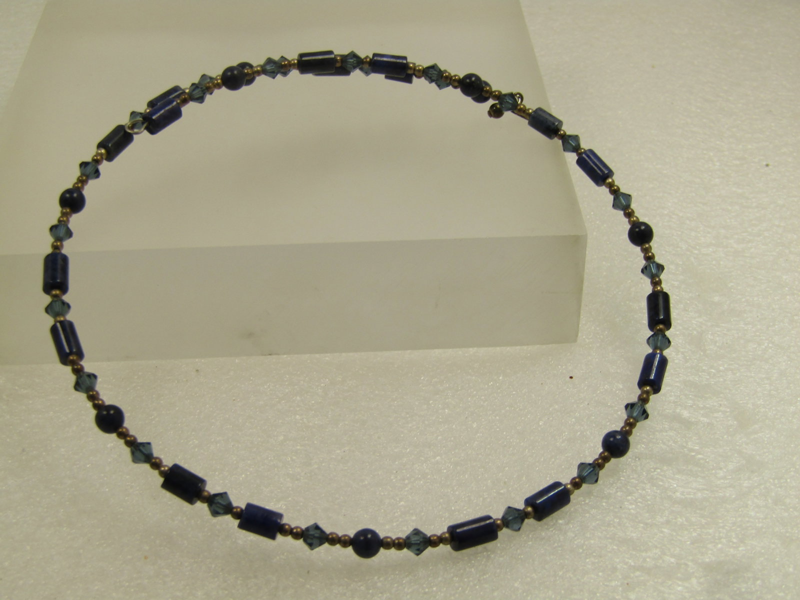 Silpada Sterling Lapis Lazula Choker Necklace, Coiled. 15.5", 1990's - 3