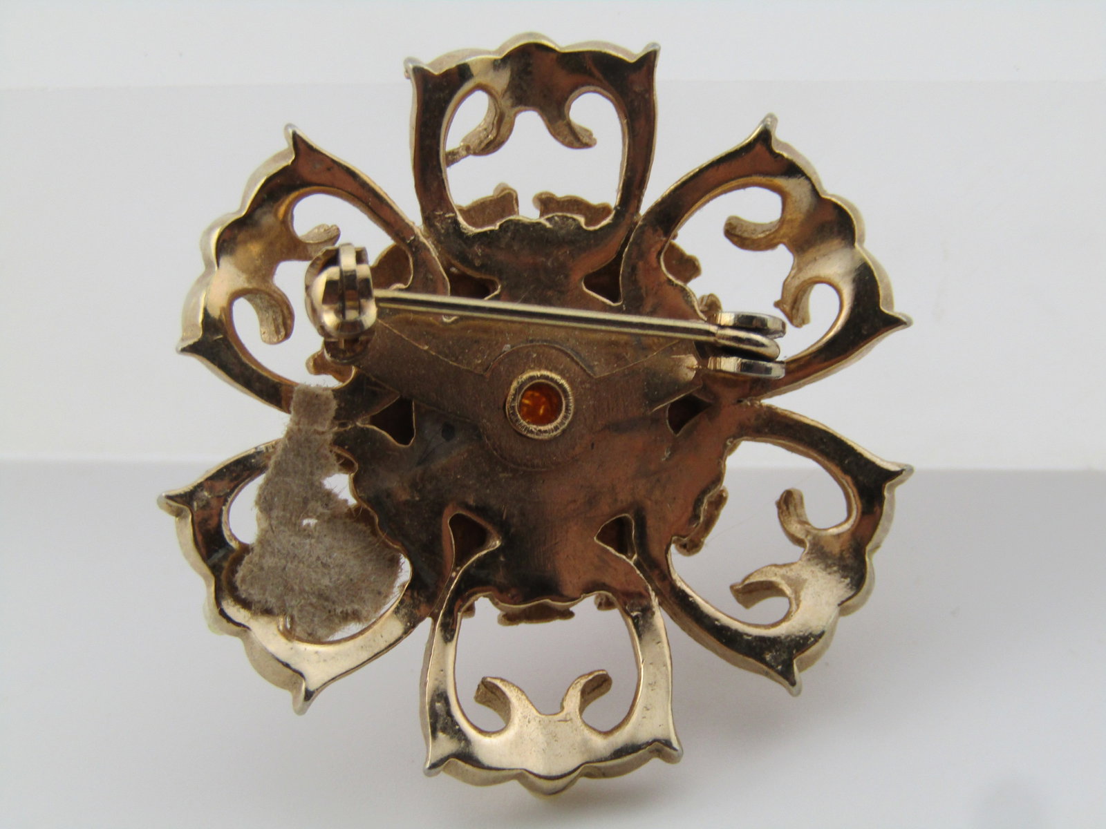 Vintage Faux Opal Rhinestone Blossom Brooch, Seed Pearls, 1950's-1960's - 4