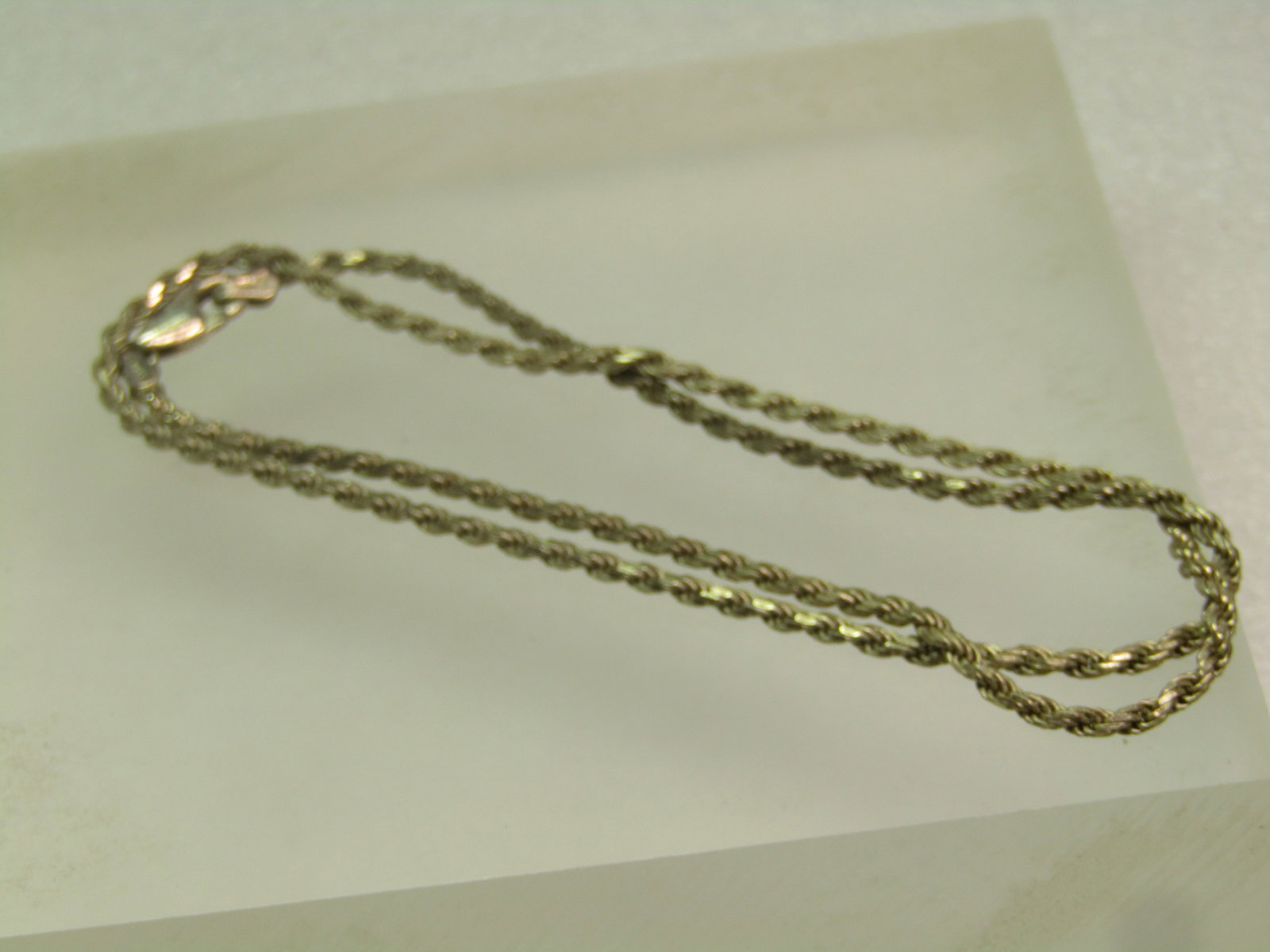 Vintage Sterling 2.5mm Rope Chain Necklace, 18", 1970's-1980's, Italy. Unisex - 5