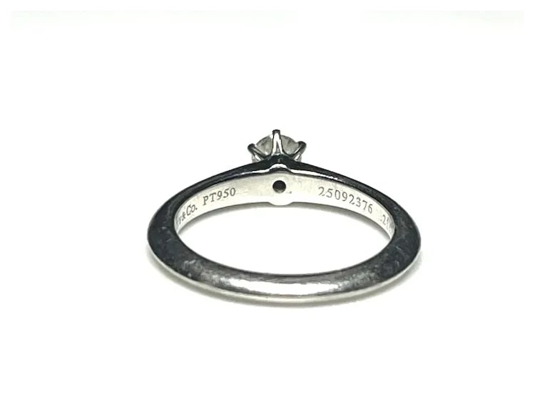Estate The Tiffany Classic Setting Tiffany and Co. Engagement Ring in Platinum - 12