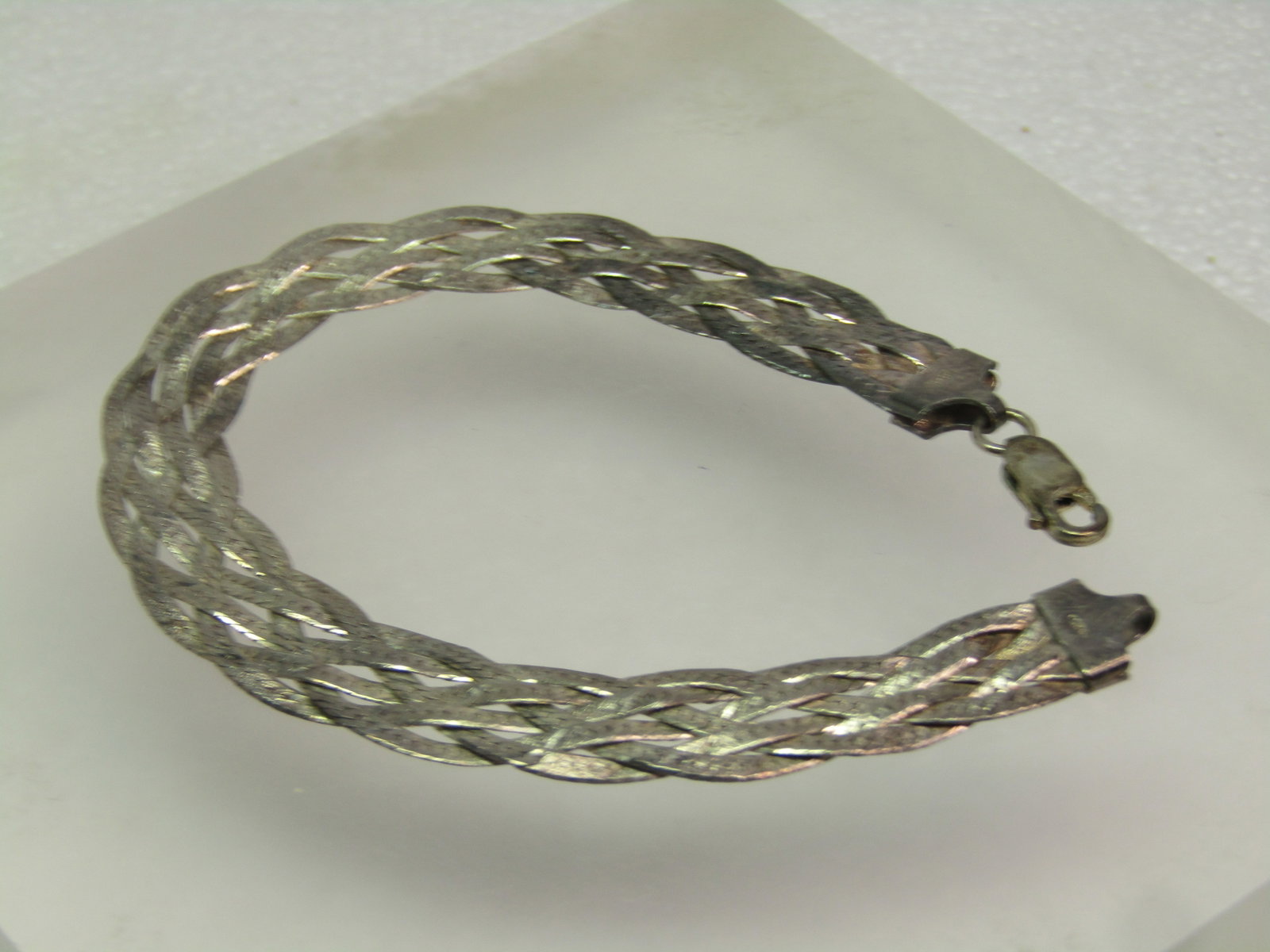Vintage Sterling Five-Strand Braided Bracelet, 7", 1980's-1990's. (1 of 6)