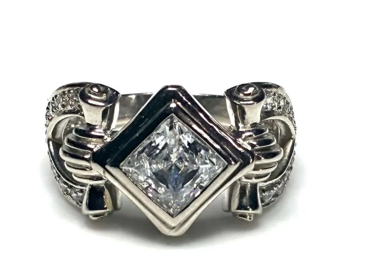 Estate Sterling Silver Cocktail Ring - 2