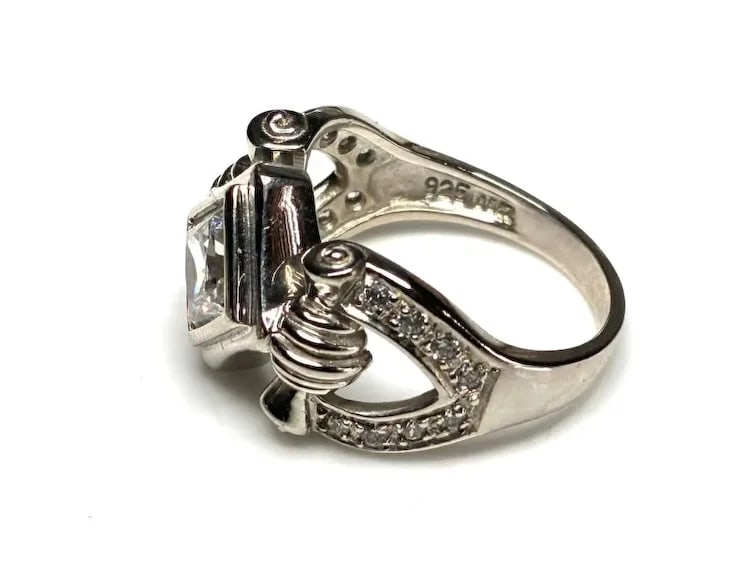 Estate Sterling Silver Cocktail Ring - 5