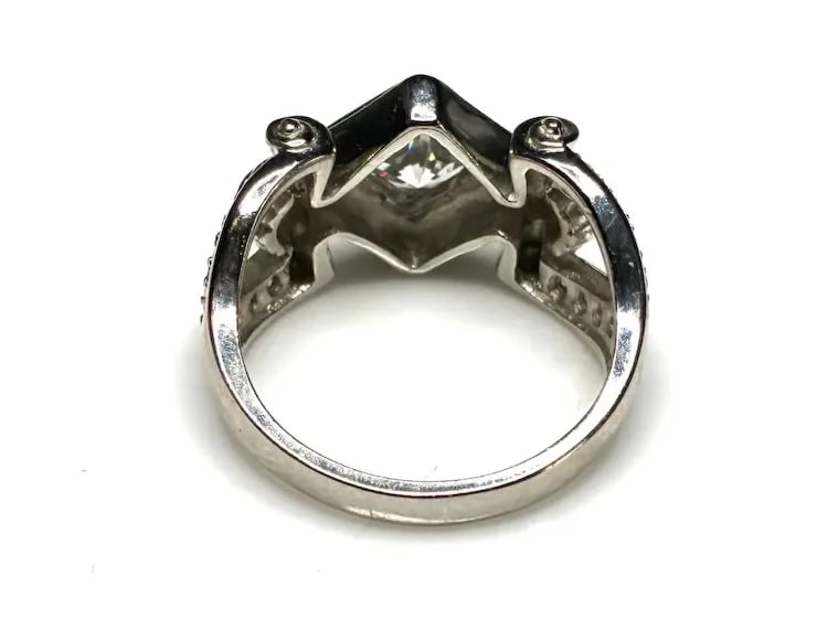 Estate Sterling Silver Cocktail Ring - 6