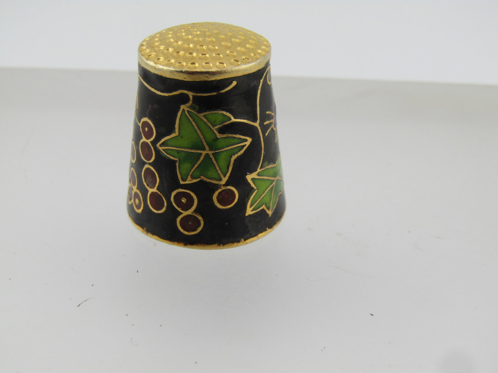 Vintage Blue Cloisonne Floral/Squirrel Thimble, 1960's-1970's . This is appx. (1 of 7)