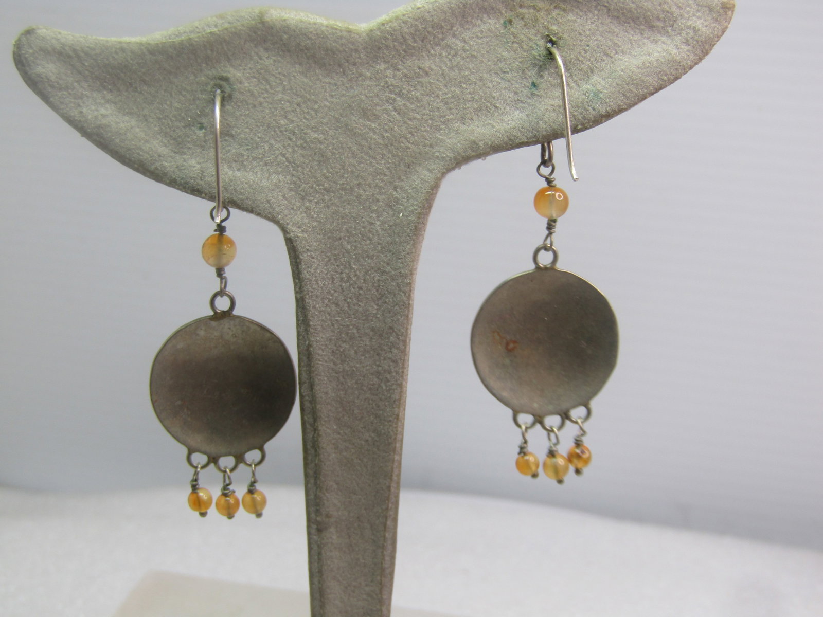 Vintage Sterling Blue Enameled Earrings, Pierced with Dangles, 1980's-1990's - 4