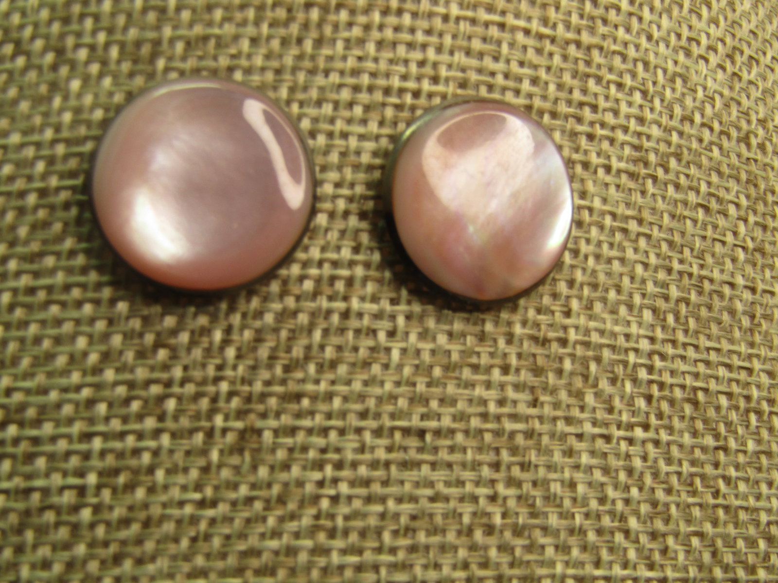 Vintage Sterling Pink MOP Earrings, Pierced. 1970's-1980's - 3