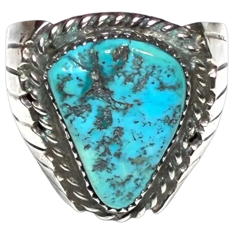 Vintage Handmade Blue Turquoise Native American Oversize Statement Ring (1 of 5)