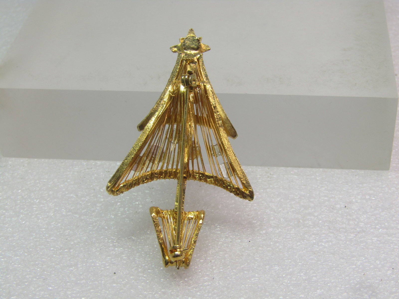Vintage Rhinestone Christmas Tree Brooch, 1970's-1980's - 4