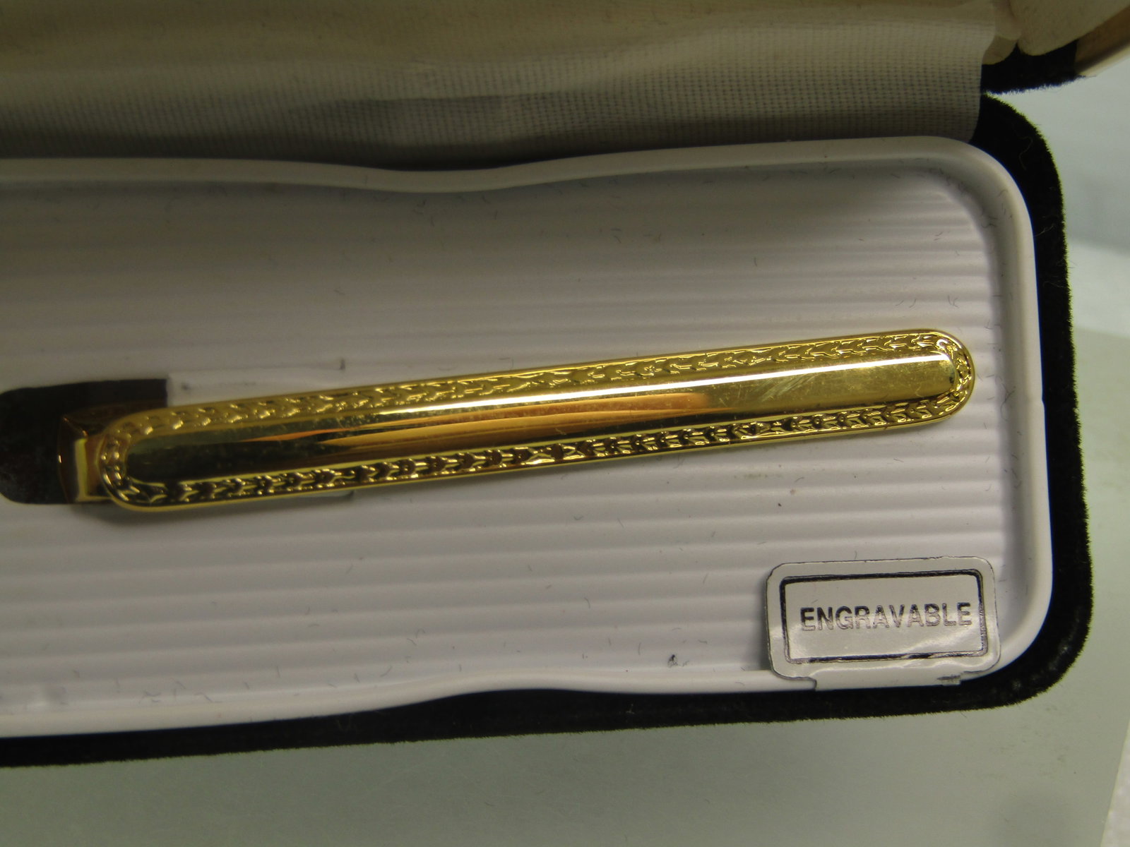 Vintage Pierre Cardin Tie Bar, Engraveable, Original Box, 1980's - 2