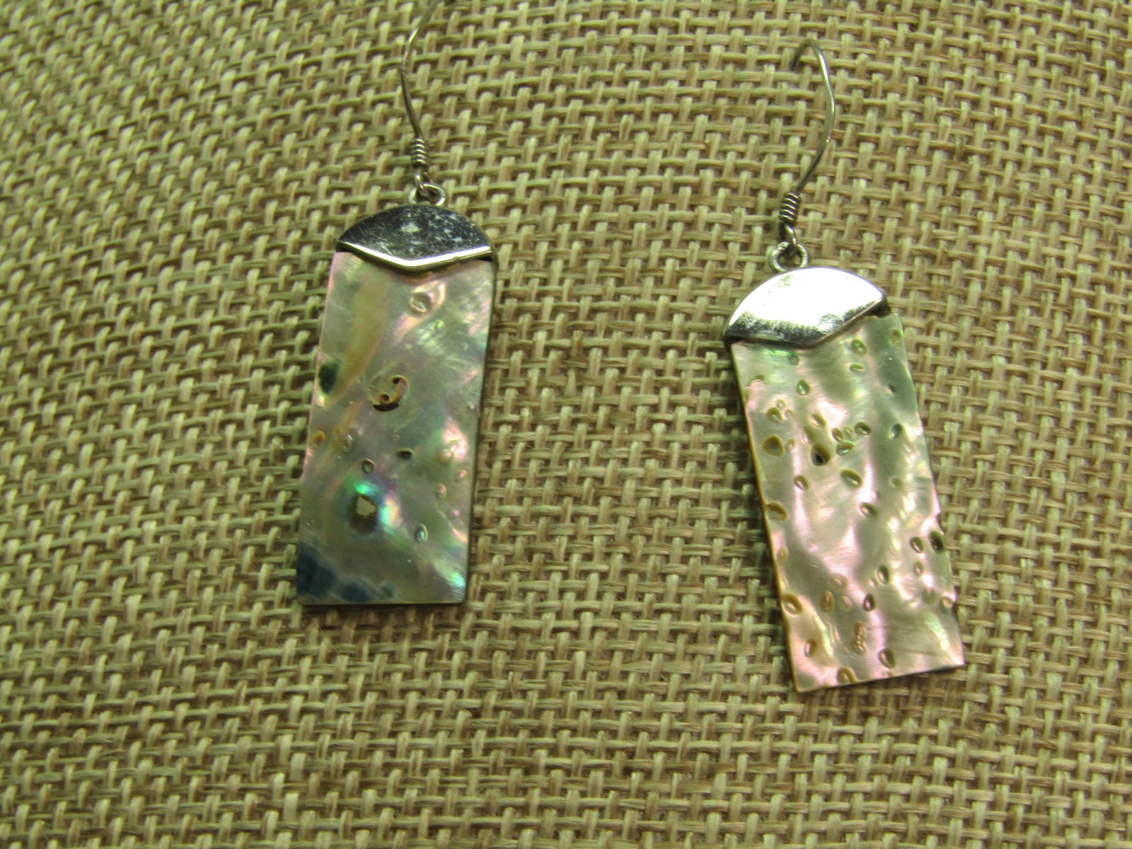 Vintage Sterling MOP/Abalone Drop Earrings, Pierced, 1990's - 3