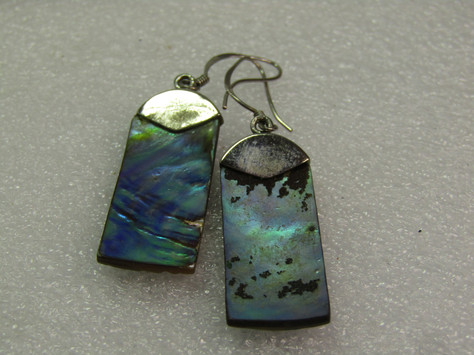 Vintage Sterling MOP/Abalone Drop Earrings, Pierced, 1990's - 5
