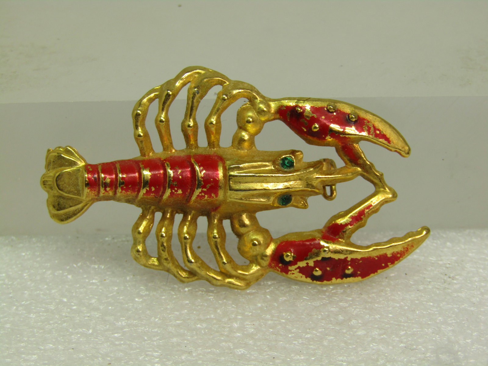 Vintage Red Enameled Lobster Brooch, 1950's - 3