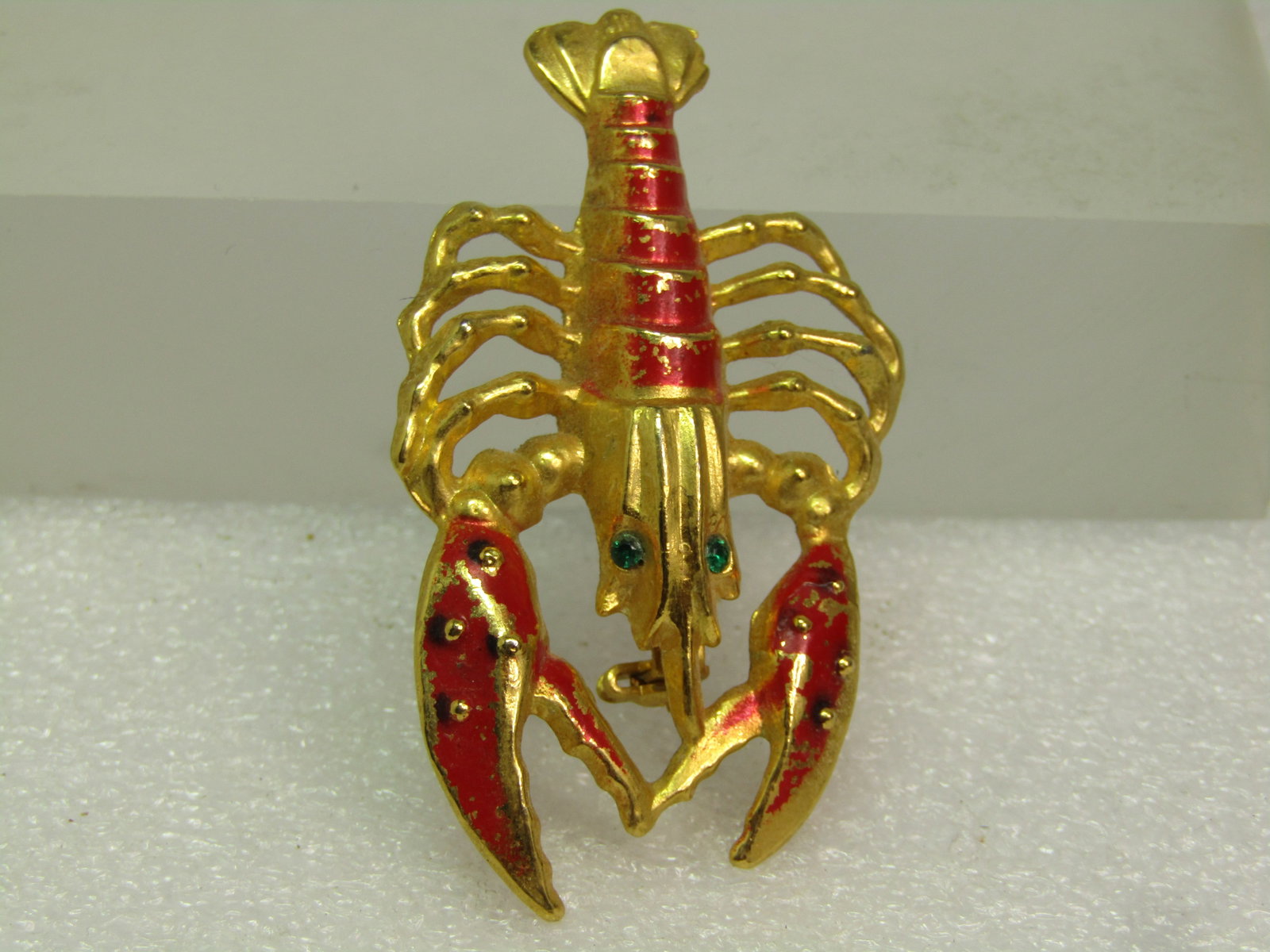 Vintage Red Enameled Lobster Brooch, 1950's - 4