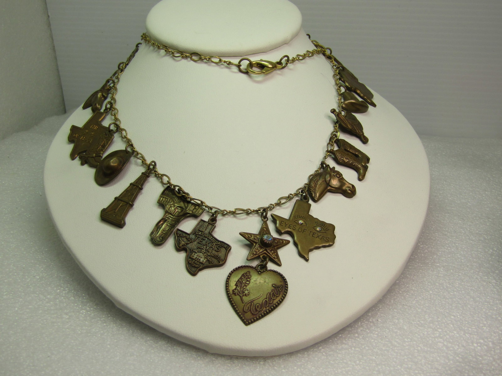Vintage 22 Charm Texas/Southwestern Necklace, 26", 1970's-1980's - 2