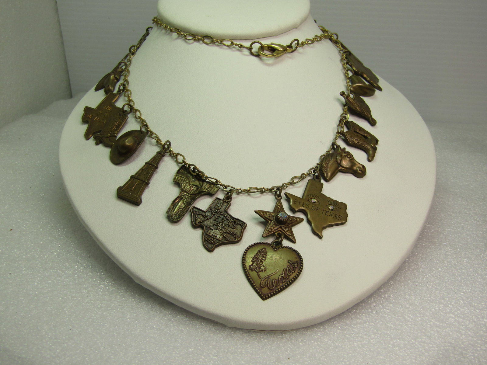 Vintage 22 Charm Texas/Southwestern Necklace, 26", 1970's-1980's - 3