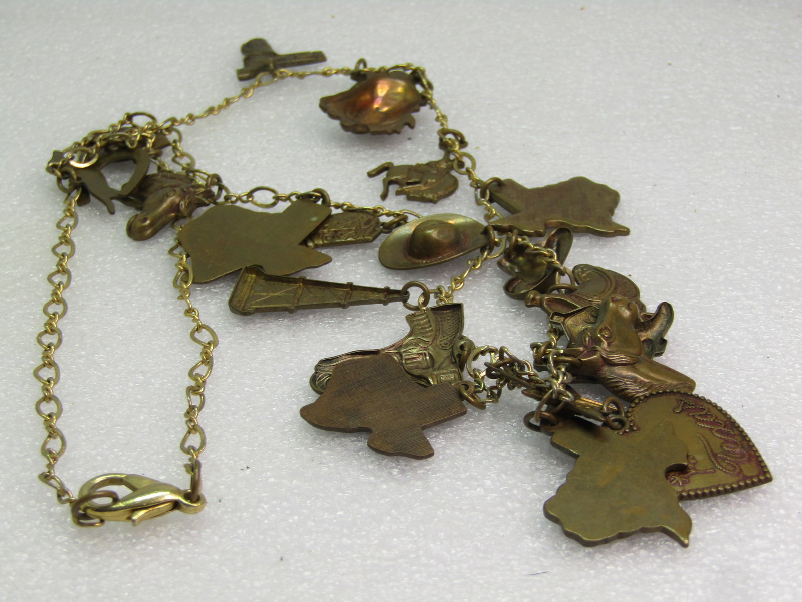 Vintage 22 Charm Texas/Southwestern Necklace, 26", 1970's-1980's - 4